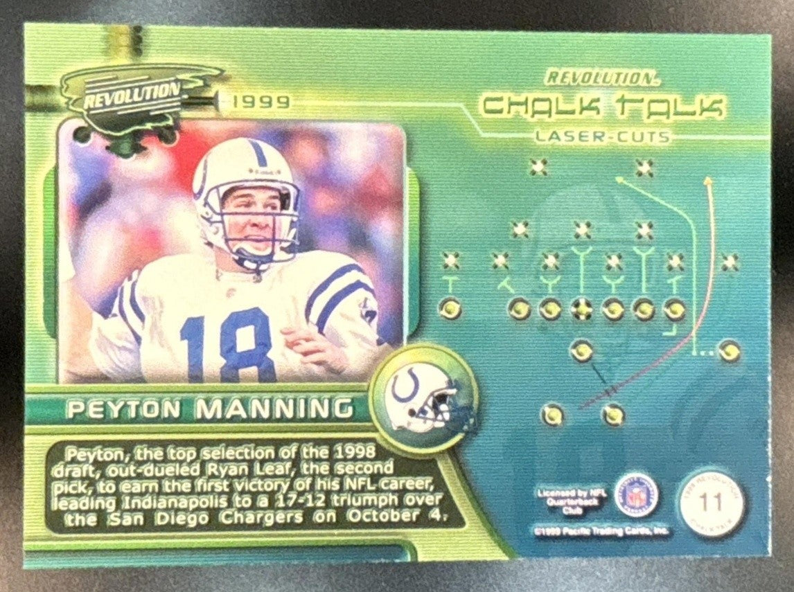 1999 Pacific Revolution Peyton Manning Chalk Talk #11 Indianapolis Colts