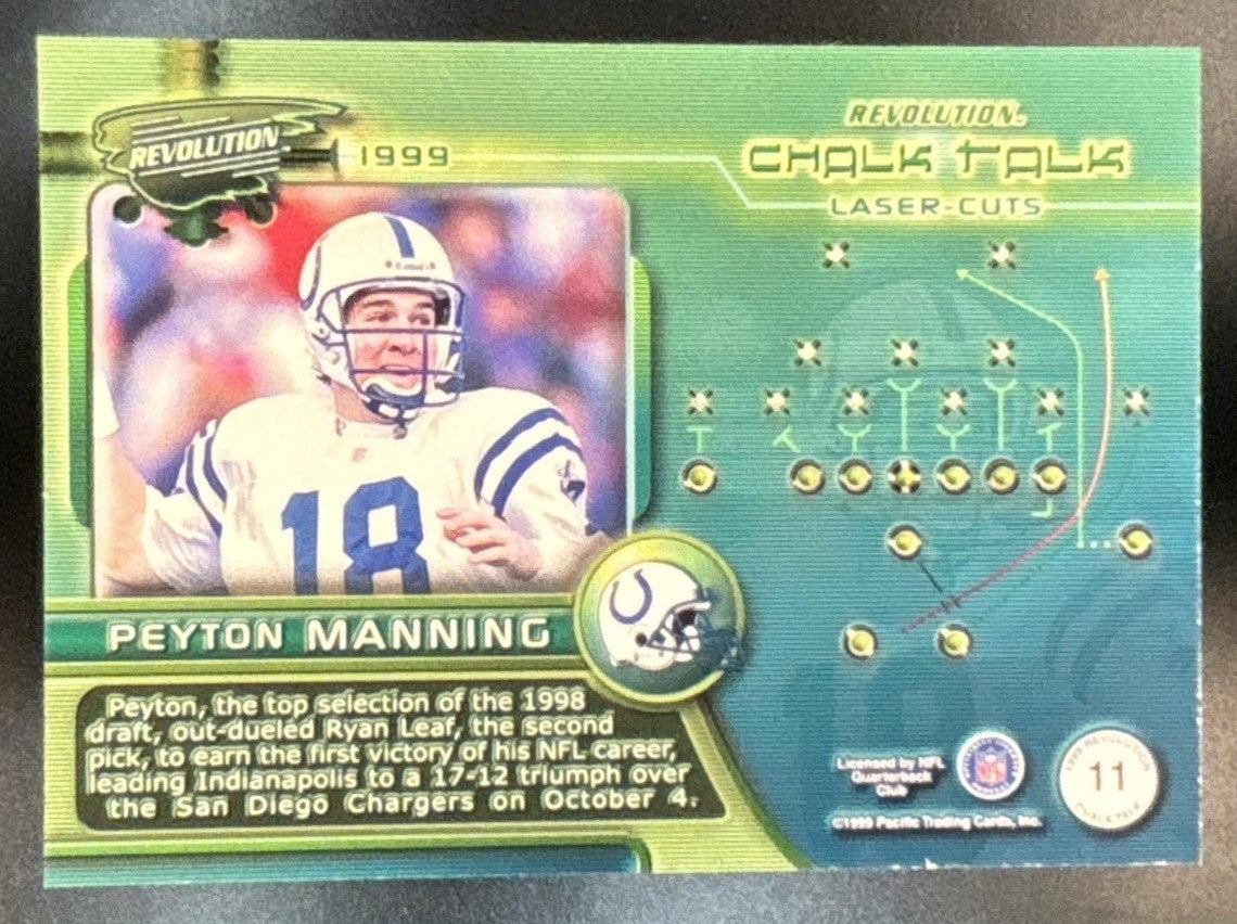 1999 Pacific Revolution Peyton Manning Chalk Talk Indianapolis Colts