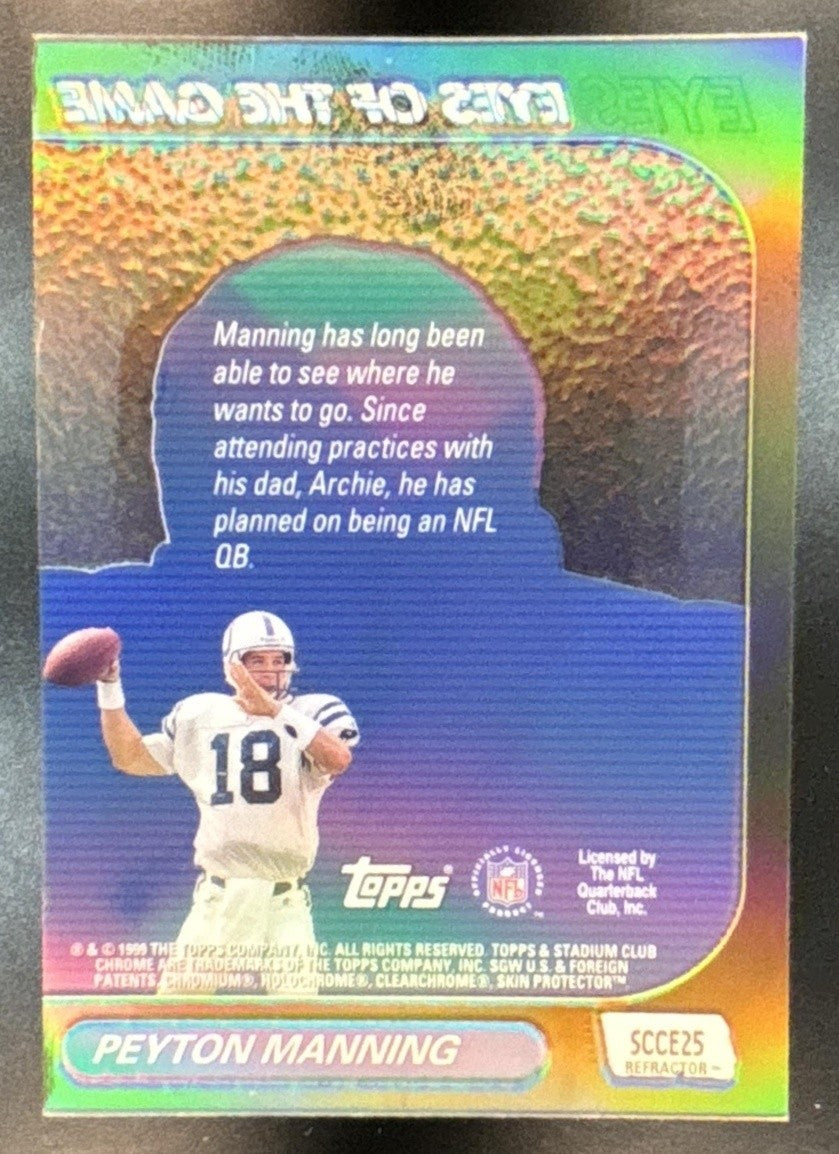 1999 Topps Stadium Club Chrome Peyton Manning Eyes of the Game Refractor Colts