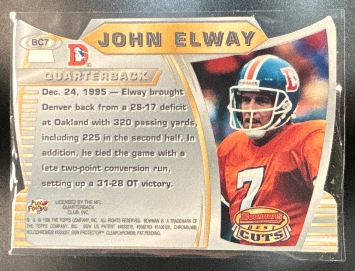 1996 Bowman's Best John Elway Cuts #BC7 Denver Broncos