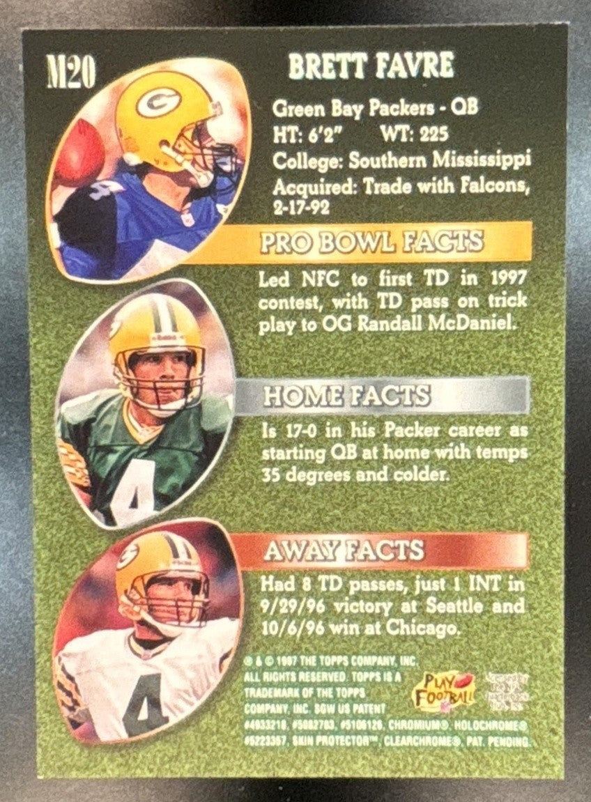 1997 Topps Brett Favre Mystery Finest Bronze #M20 Green Bay Packers