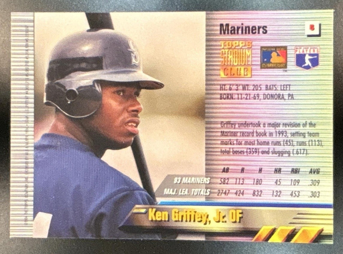 1994 Topps Stadium Club Ken Griffey, Jr. Finest Members Only #5 Seattle Mariners