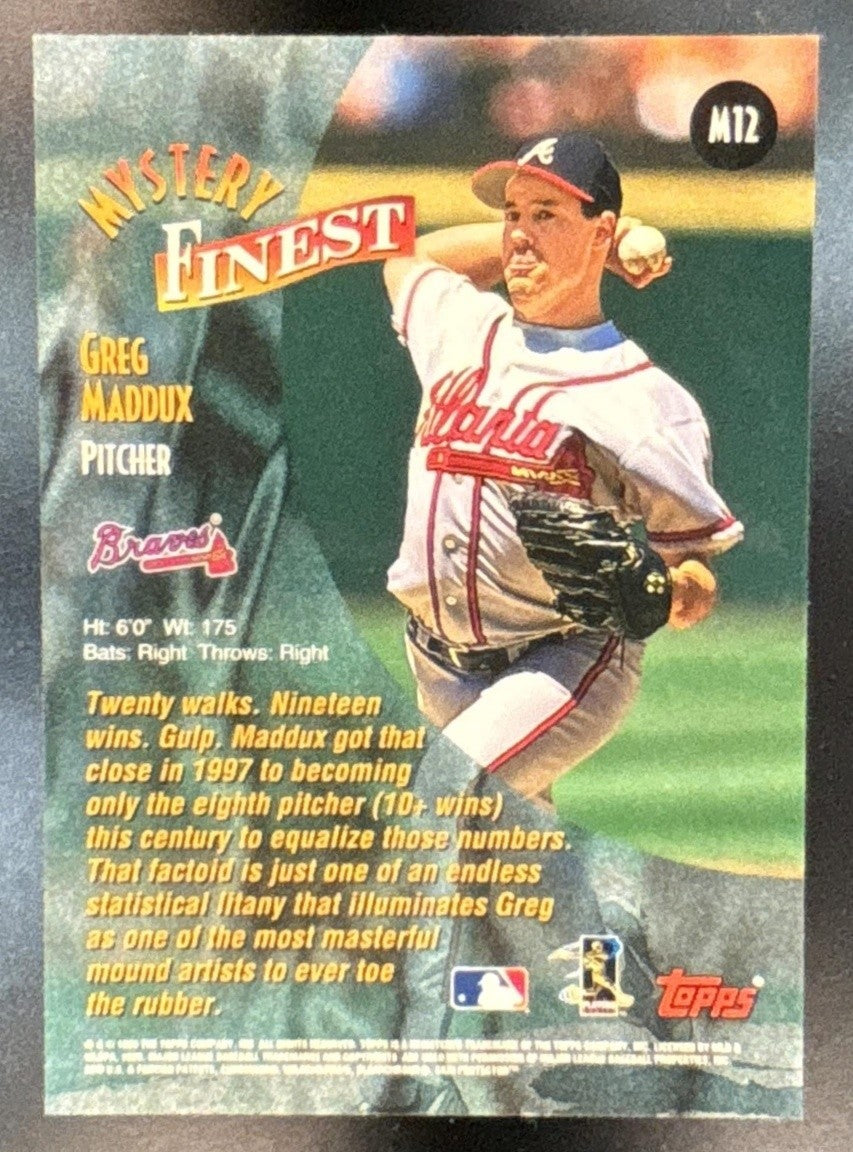 1998 Topps Greg Maddux Mystery Finest Bordered #M12 Atlanta Braves