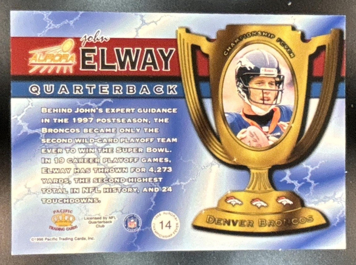 1998 Pacific Aurora John Elway Championship Fever Red #14 Denver Broncos