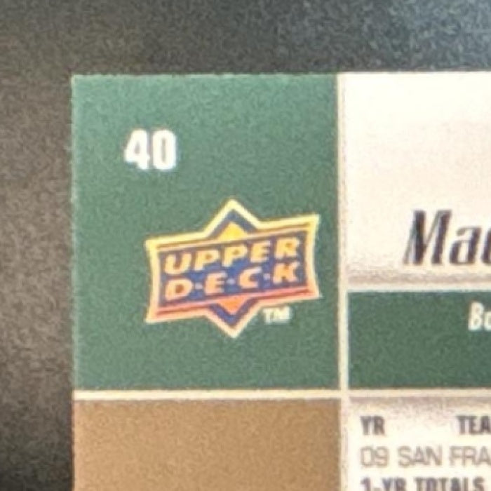 2010 Upper Deck Madison Bumgarner #40 RC San Francisco Giants