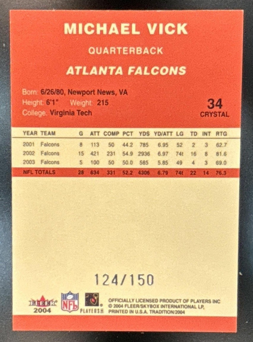 2004 Fleer Tradition Michael Vick Crystal /150 #34 Atlanta Falcons
