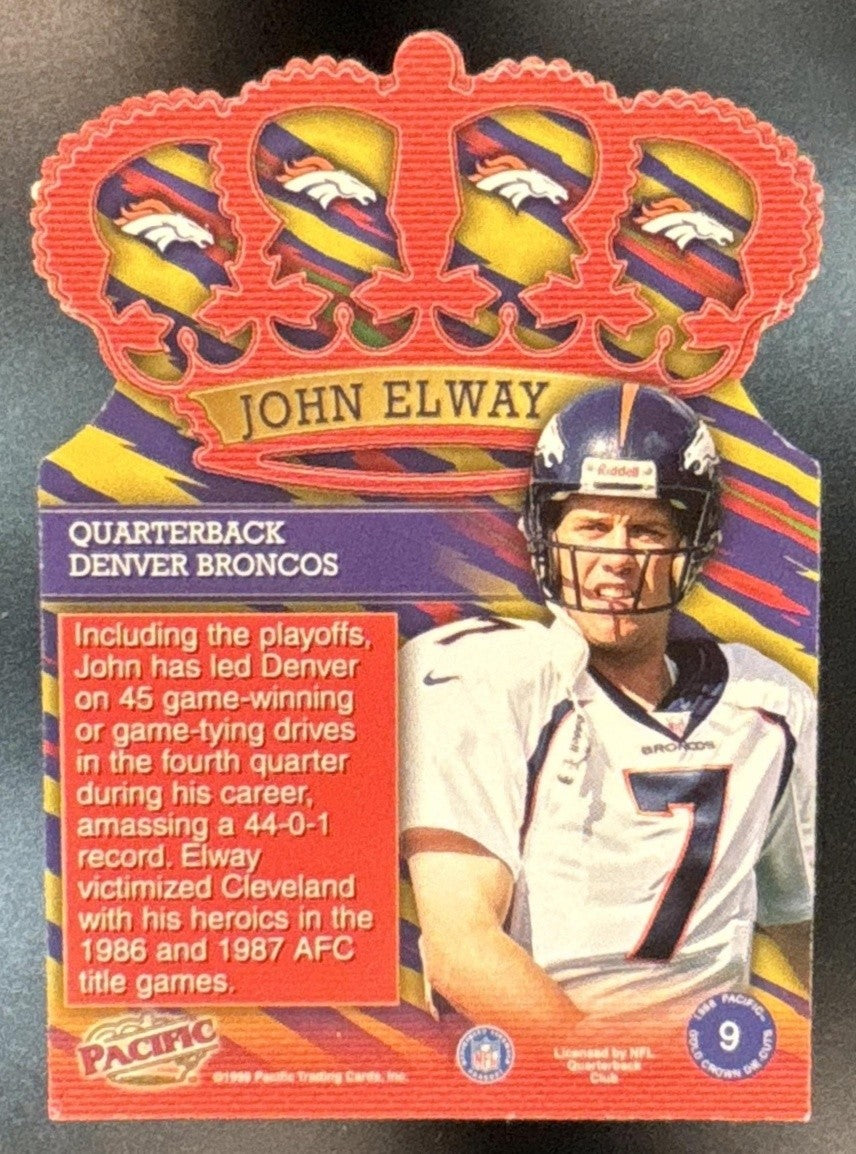 1998 Pacific John Elway Gold Crown Die Cuts #9 Denver Broncos