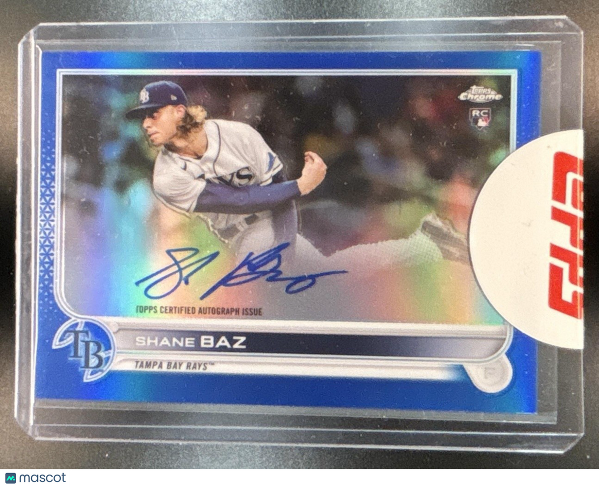2022 Topps Chrome Shane Baz Rookie Auto Blue Refractor /150 RC Tampa Bay Rays