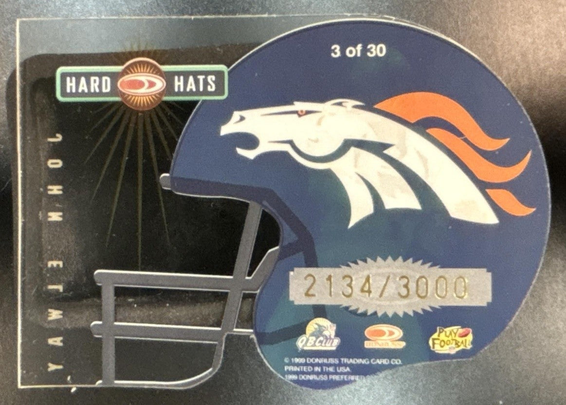 1999 Donruss Preferred QBC John Elway Hard Hats /3000 #3 Denver Broncos