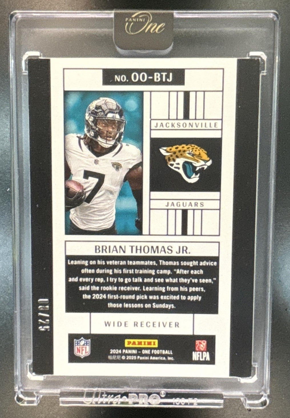 2024 Panini One Brian Thomas Jr. Originals Green /25 Jacksonville Jaguars