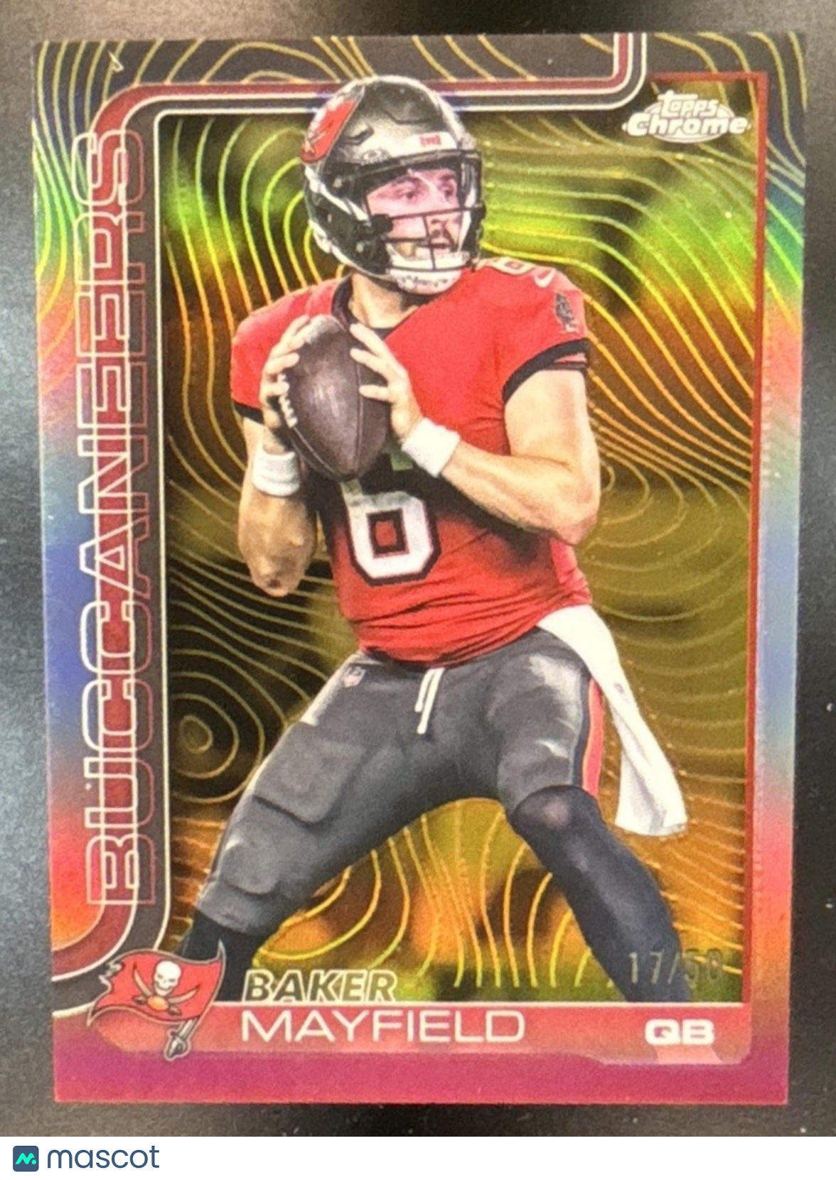 2025 Topps Chrome Baker Mayfield Etch Variation Gold /50 #281 SSP Buccaneers