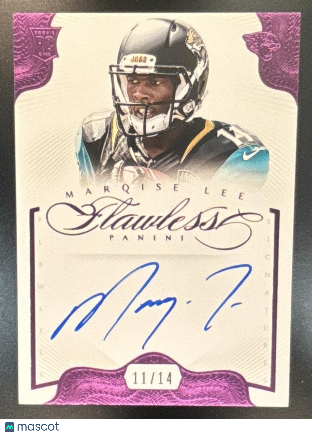2014 Panini Flawless Marqise Lee Rookie Signatures Pink /14 #11 RC Auto Jaguars