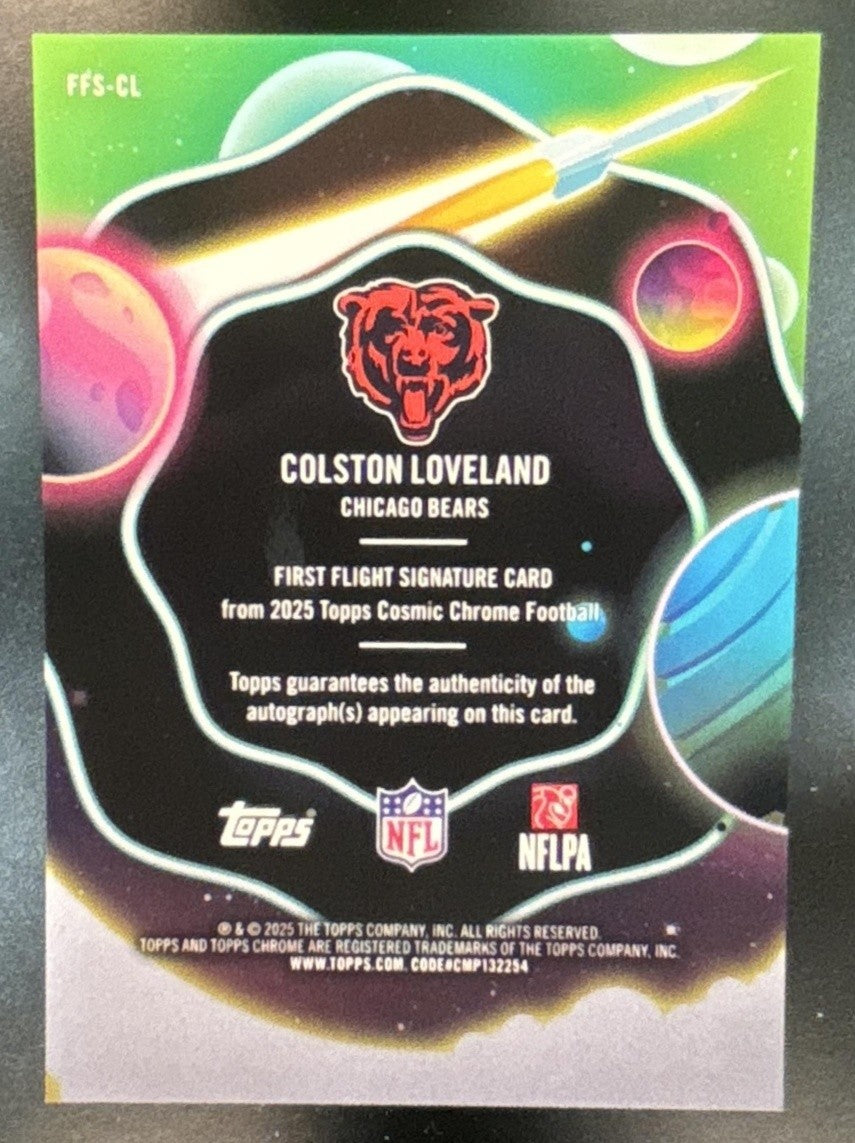 2025 Topps Cosmic Chrome Colston Loveland First Flight Auto Gold /50