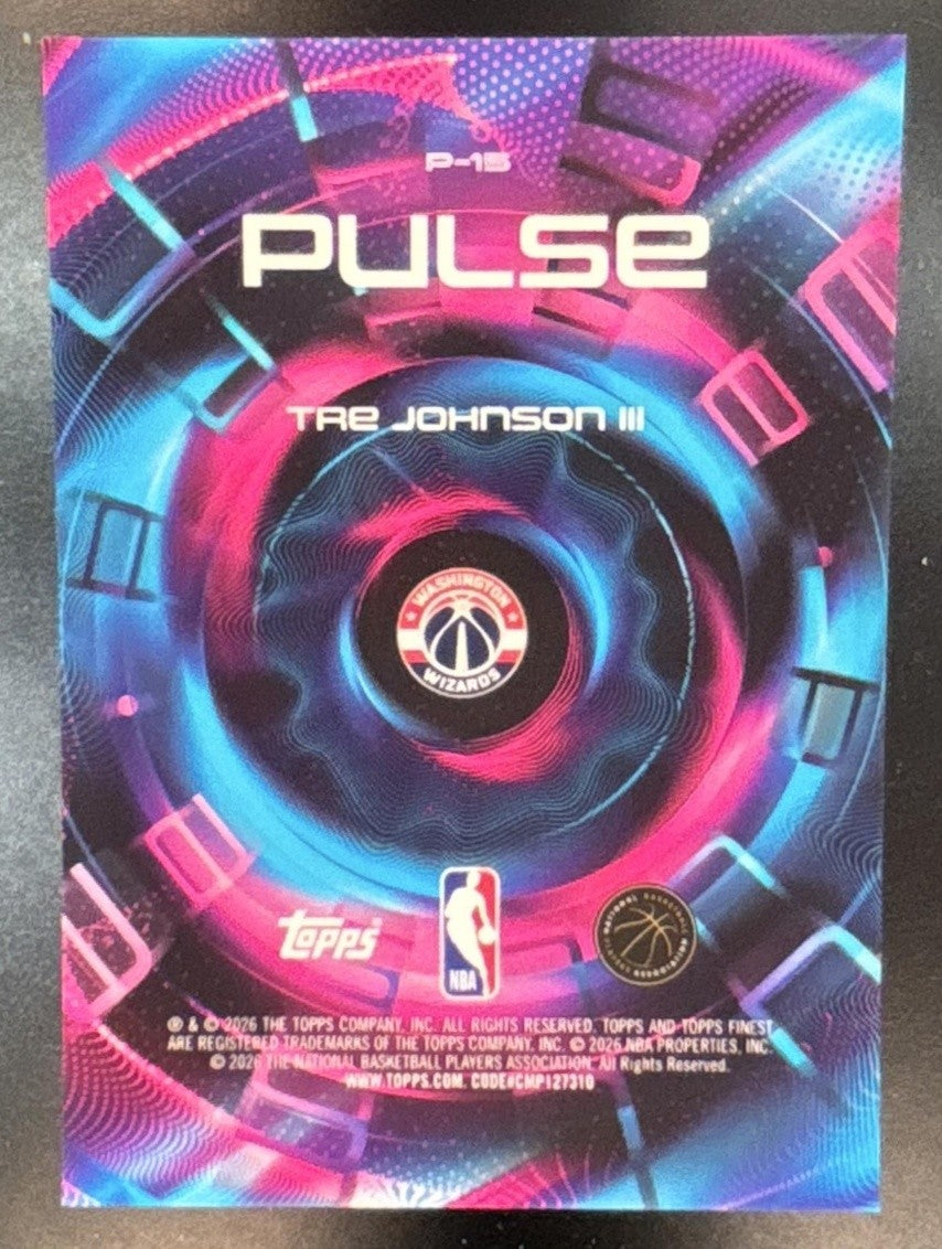 2025-26 Topps Finest Tre Johnson III Pulse #P-15 SSP Washington Wizards