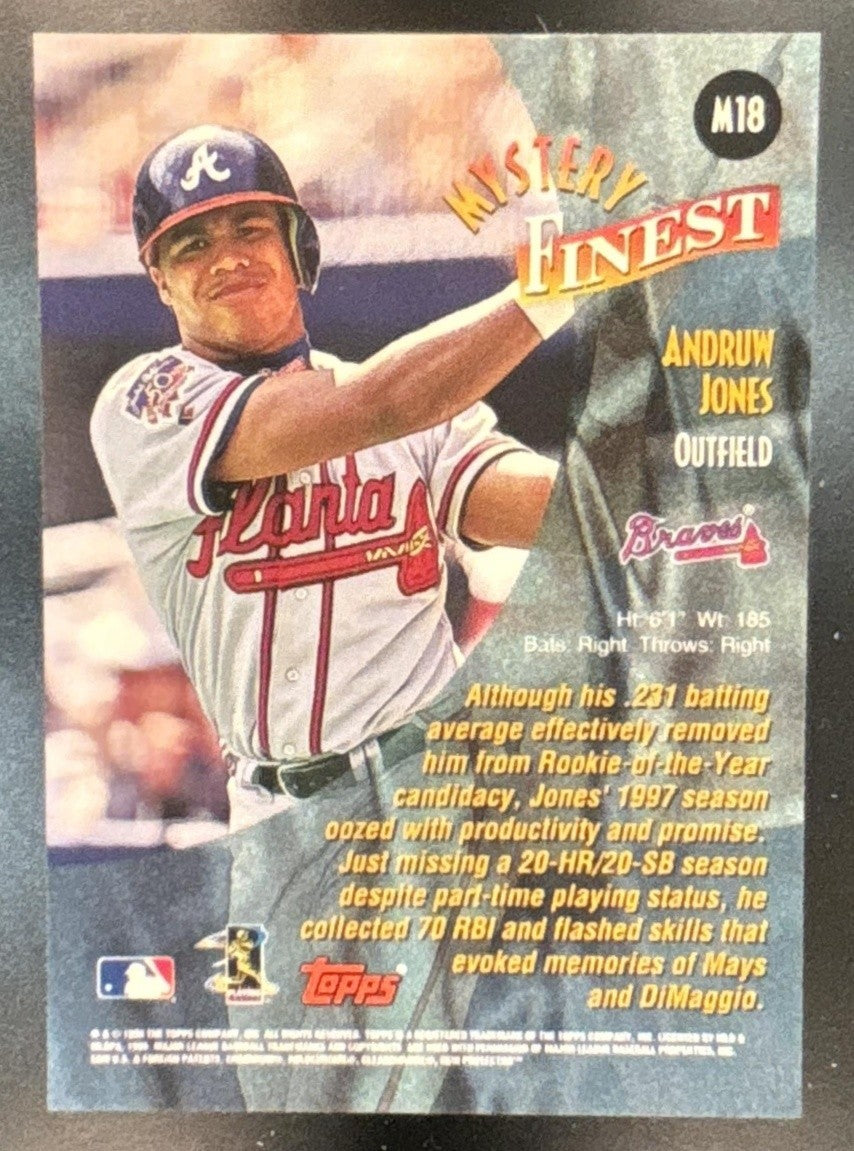 1998 Topps Andruw Jones Mystery Finest Borderless Atlanta Braves