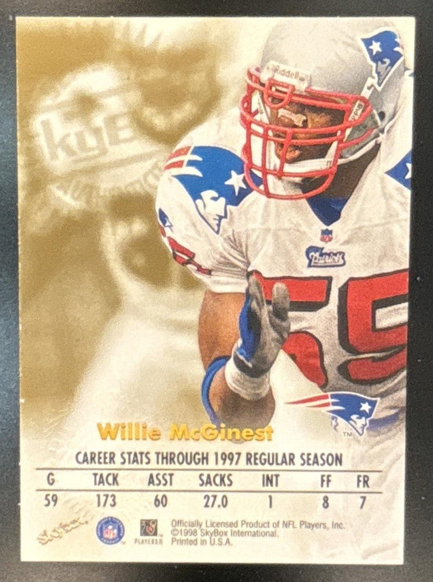1998 Skybox Premium Willie McGinest Autographics Redemptions Patriots