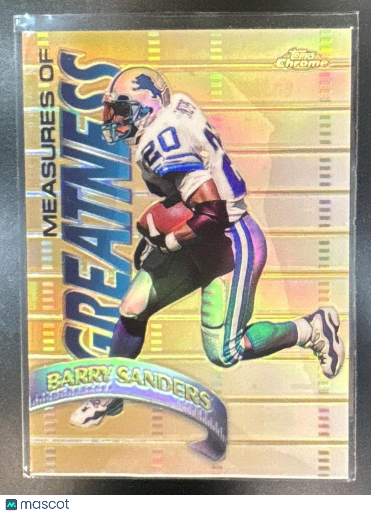 1998 Topps Chrome Barry Sanders Measures of Greatness Refractor #MG10 Lions