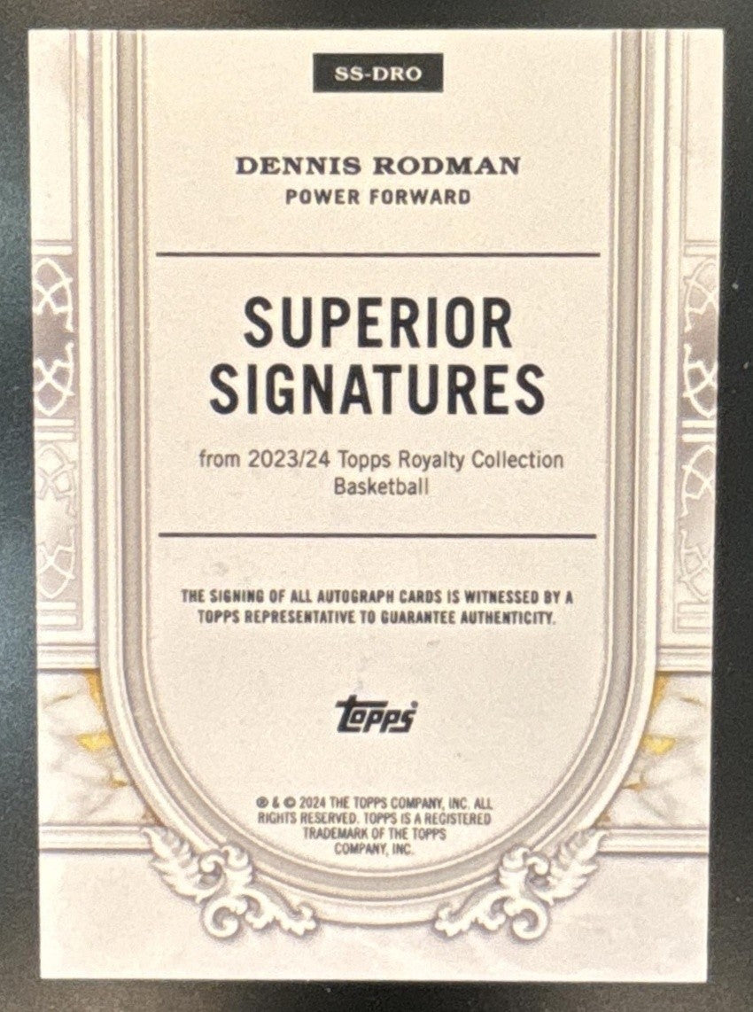 2023-24 Topps Royalty Collection Dennis Rodman Superior Signatures /10 Auto