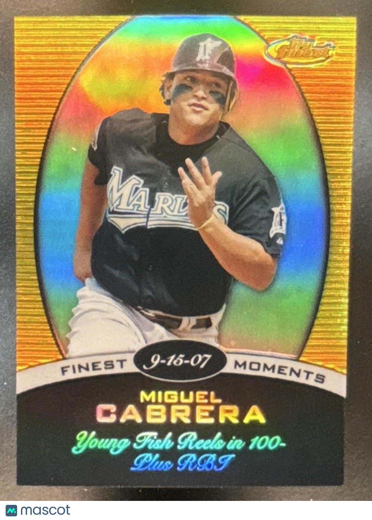 2008 Topps Finest Miguel Cabrera Moments Refractor Gold /50 #FM-JMC