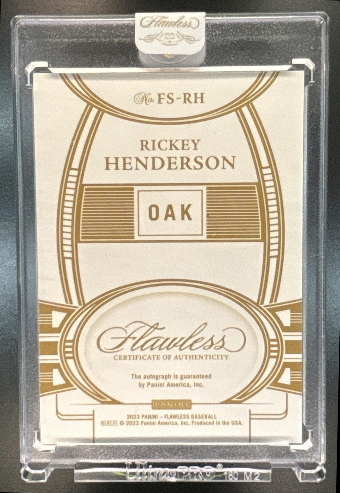 2023 Panini Flawless Rickey Henderson Signatures Emerald /5 New York Yankees