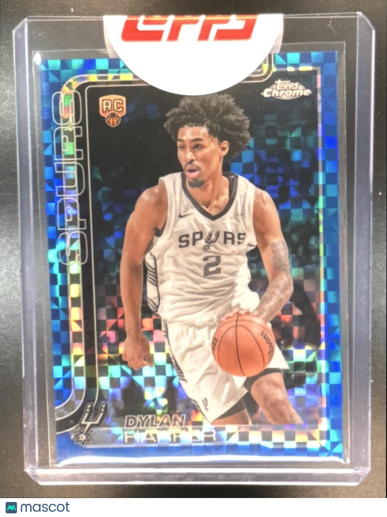2025-26 Topps Chrome Dylan Harper Blue X-Fractor #252 RC San Antonio Spurs