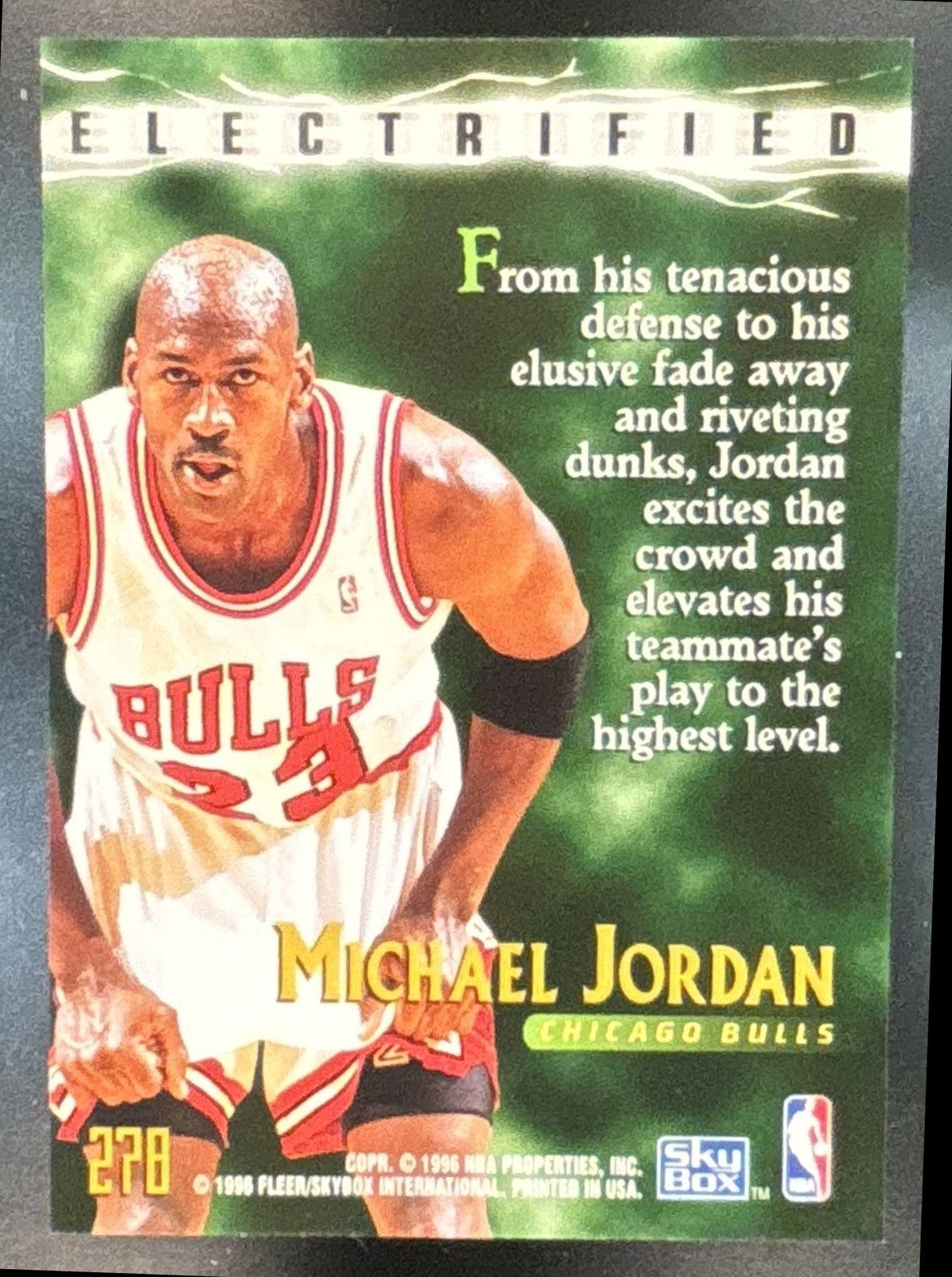 1995-96 Skybox Premium Michael Jordan #278 Electrified Chicago Bulls