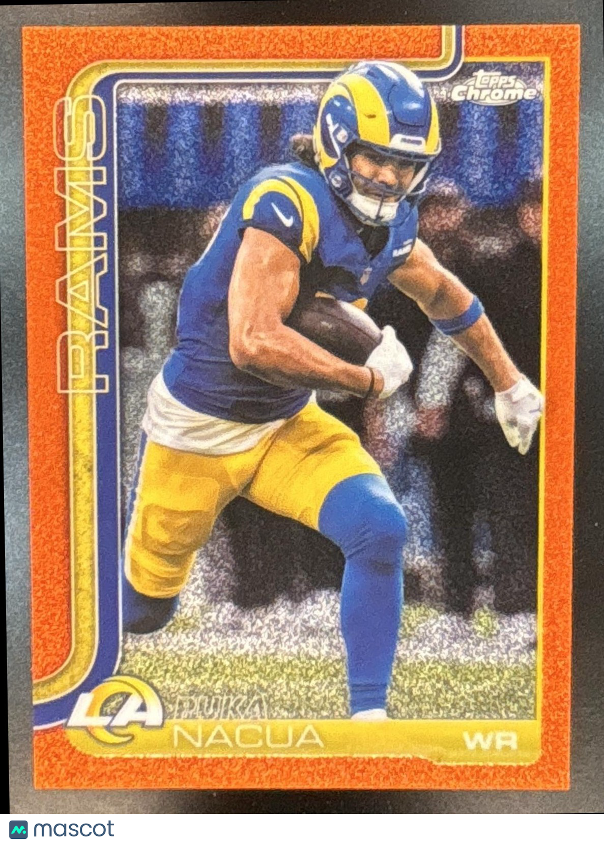 2025 Topps Chrome Puka Nacua Orange Glitter #166 SSP Los Angeles Rams