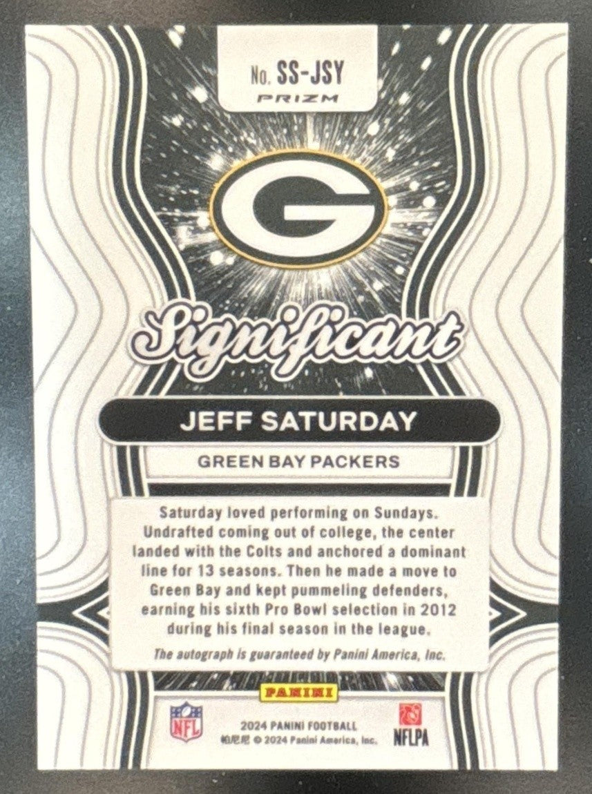 2024 Panini Prizm Jeff Saturday Significant Signatures #SS-JSY Auto