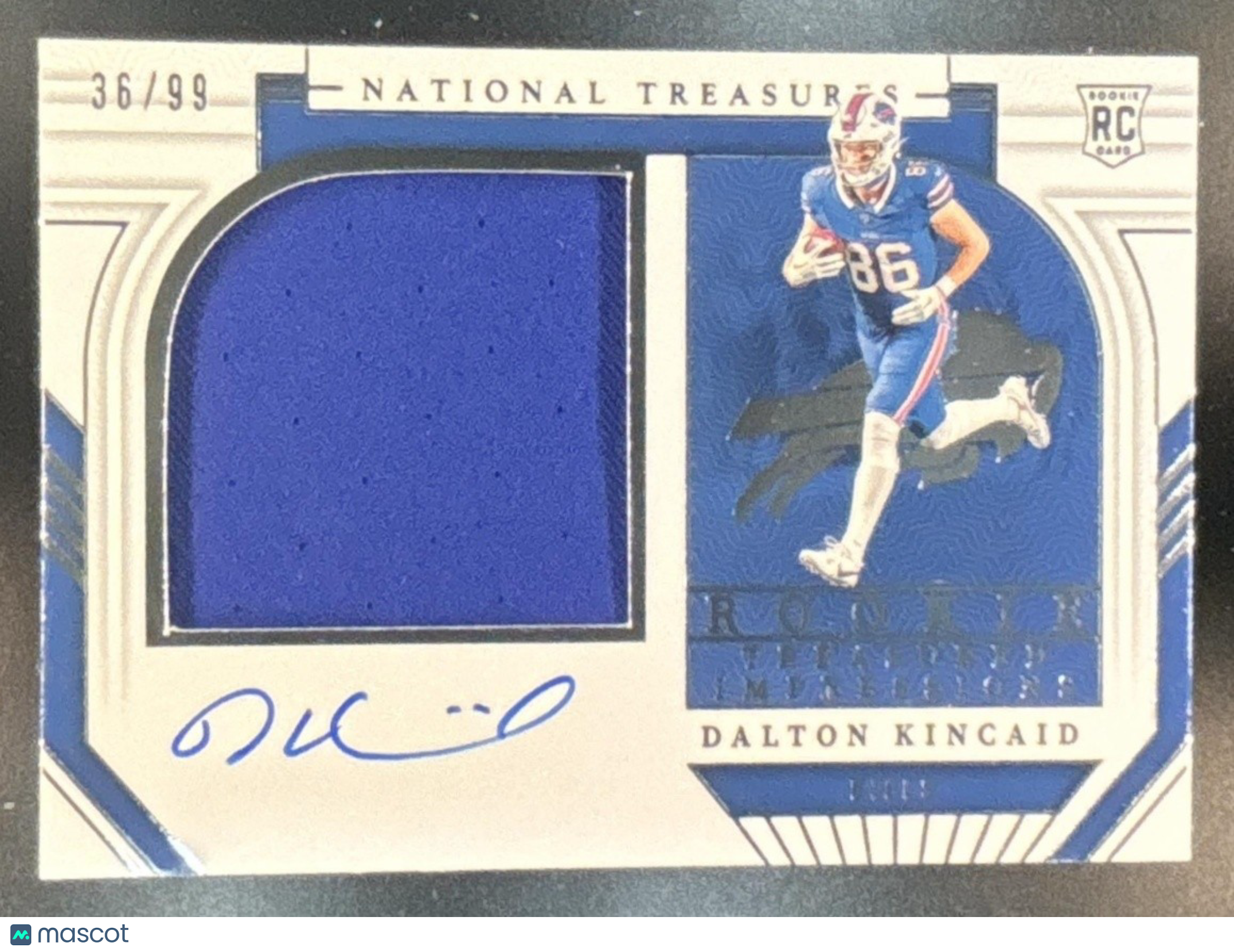 2023 National Treasures Dalton Kincaid Treasured Impressions Patch Auto RC /99