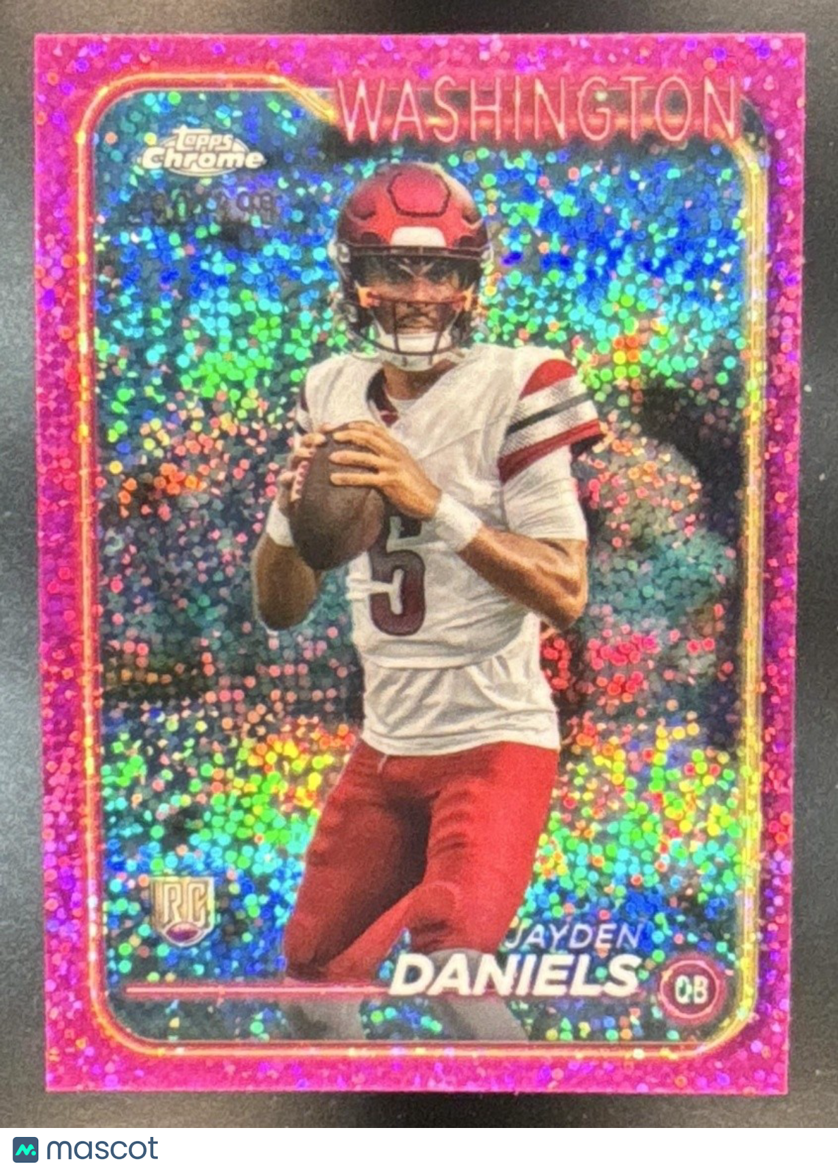 2024 Topps Chrome Jayden Daniels Magenta Speckle /399 #201 RC Commanders