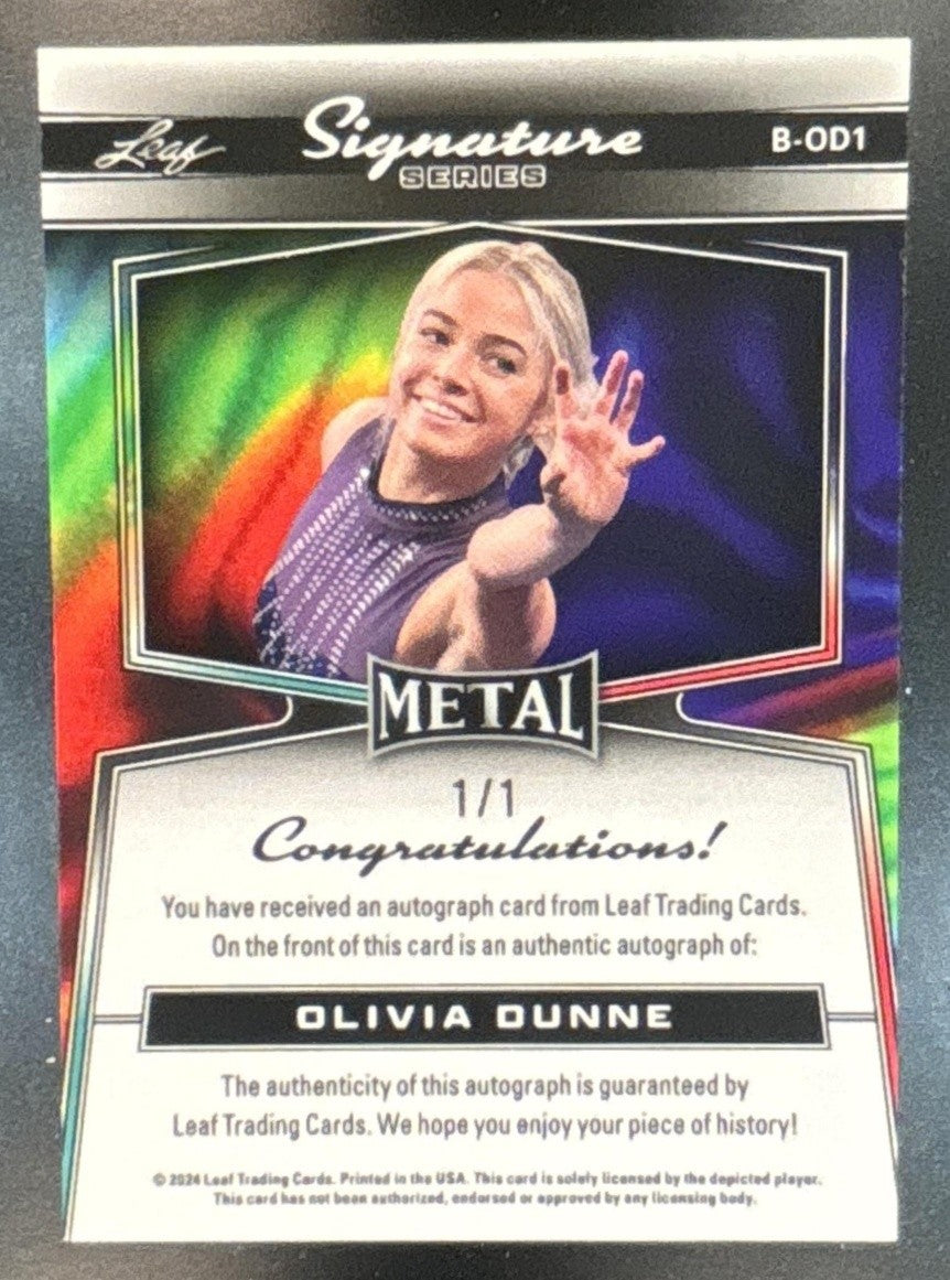 2024 Leaf Metal Signature Series Olivia Dunne Auto 1/1 #B-OD1