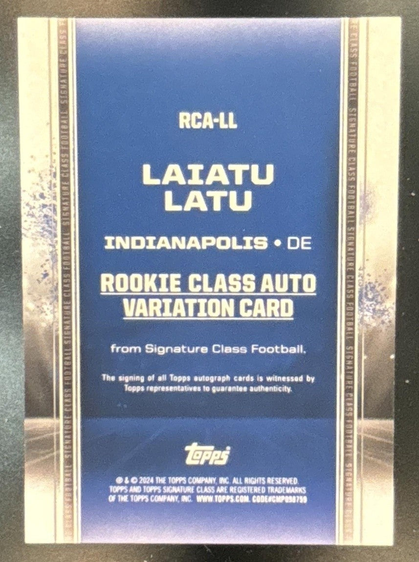 2024 Topps Signature Class Laiatu Latu Rookie Auto Green /150 RC Colts