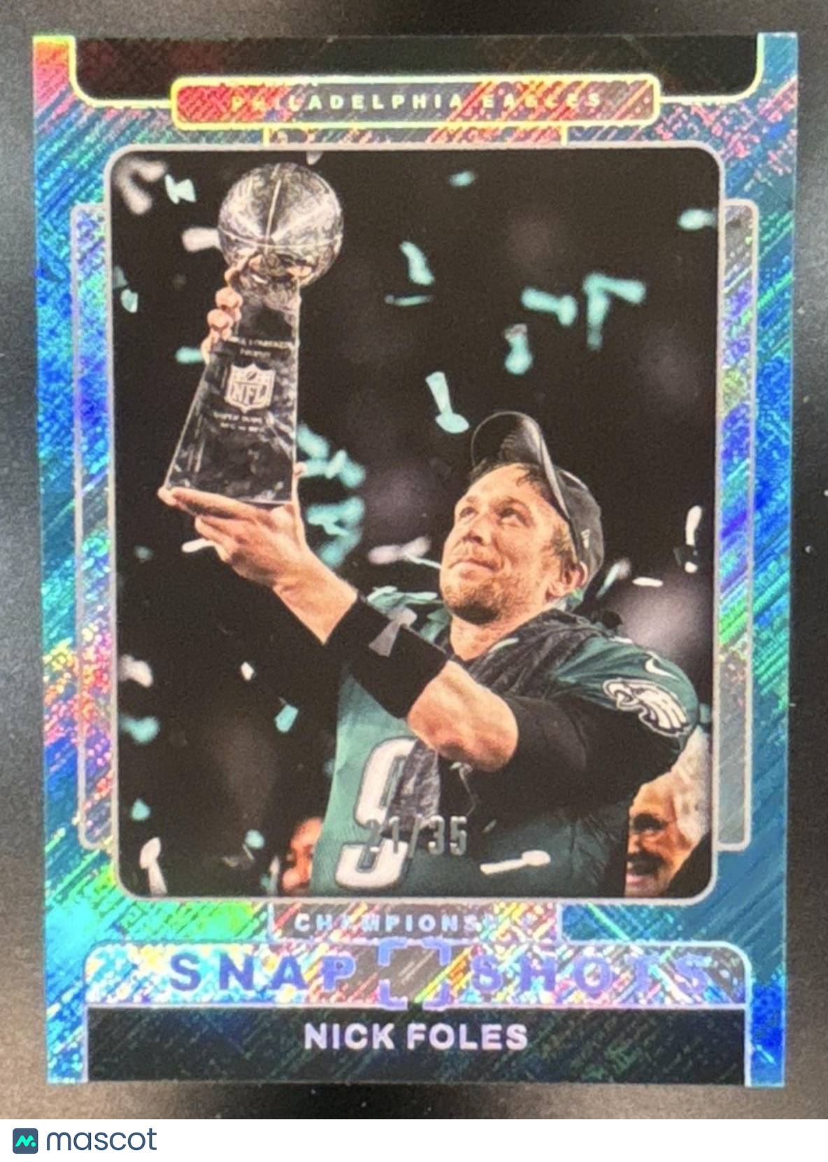 2025 Panini PhotoGenic Nick Foles Championship Snapshots Teal /35 #4 Eagles
