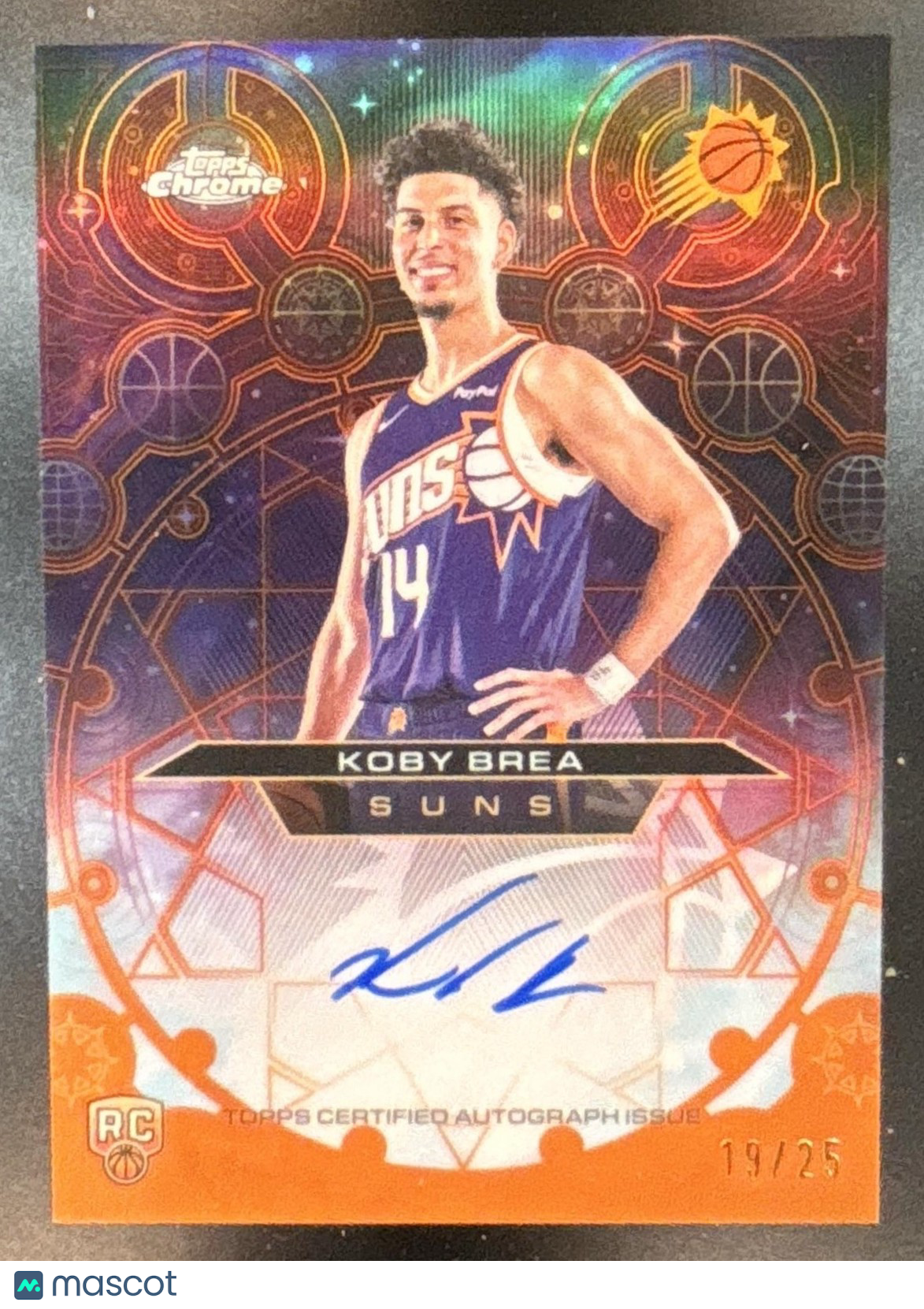 2025-26 Topps Chrome Update Koby Brea Chromographs Auto Orange /25 RC Suns