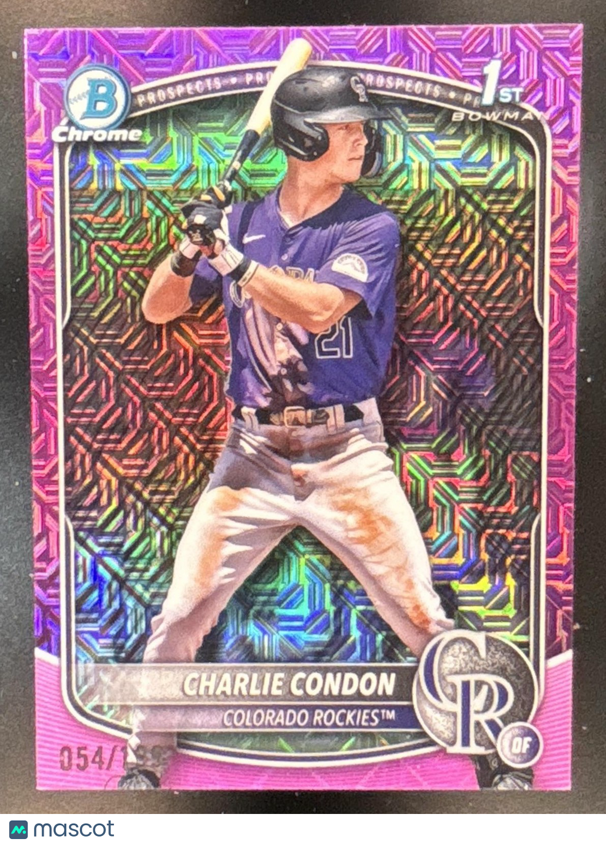 2025 Bowman Charlie Condon Chrome Mega Box Pink /199 BCP-75 1st Prospect Rockies