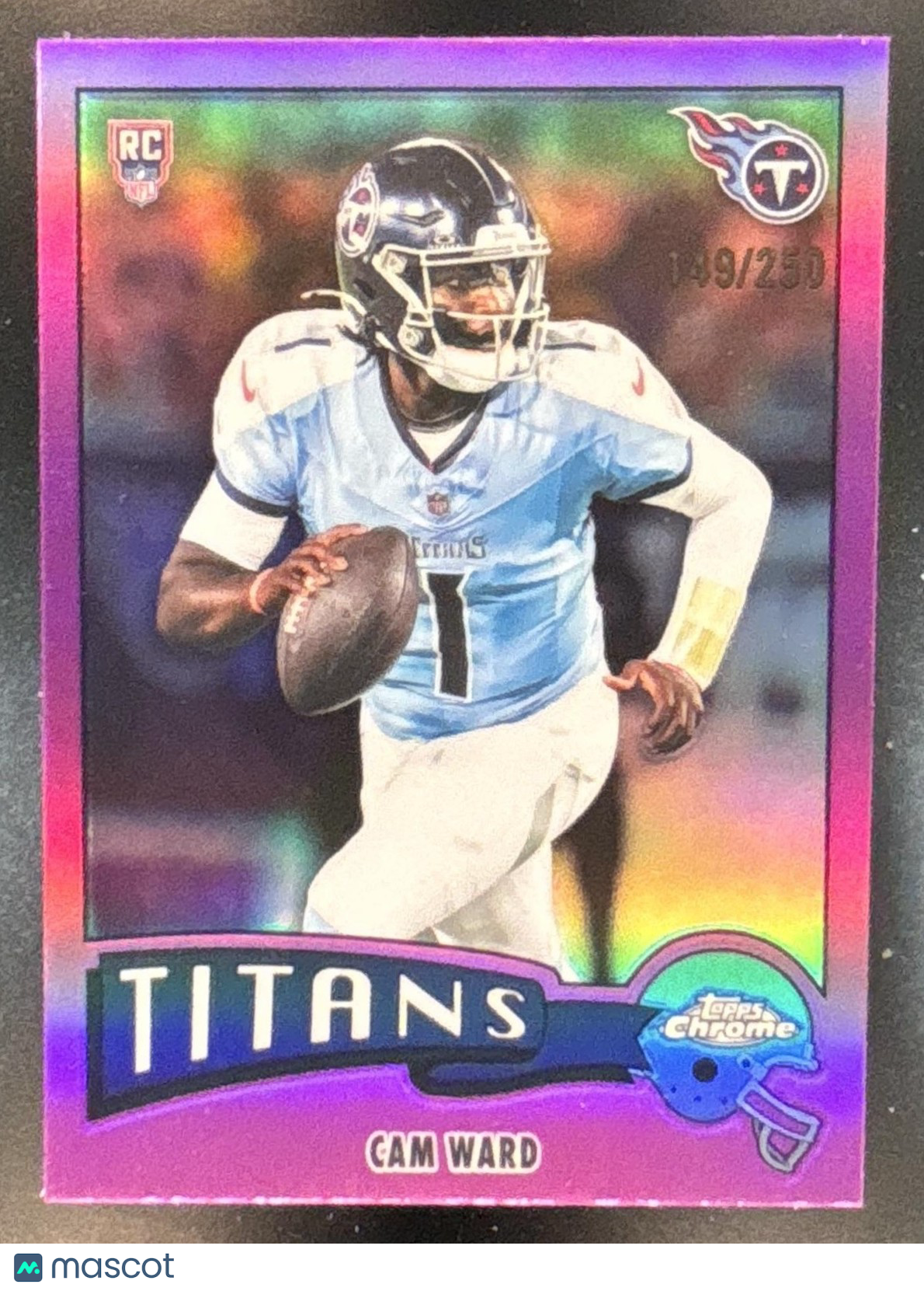 2025 Topps Chrome Cam Ward 1975 Pink Refractor /250 #1975-33 RC Tennessee Titans