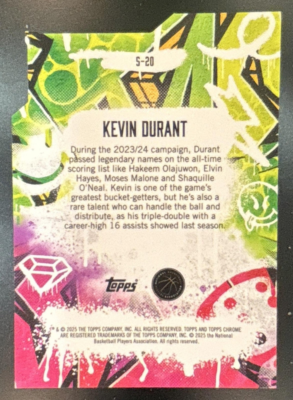 2024-25 Topps Finest Kevin Durant Showstoppers Purple Geometric /100 Suns