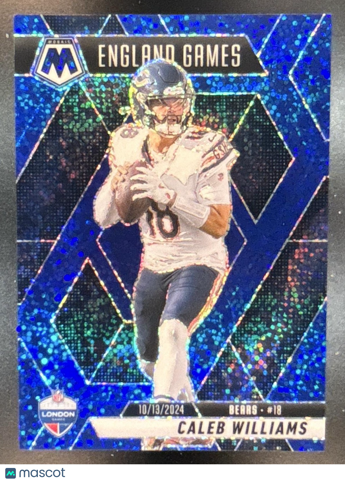 2025 Mosaic Caleb Williams International Games Blue Sparkle /96 #253 Bears
