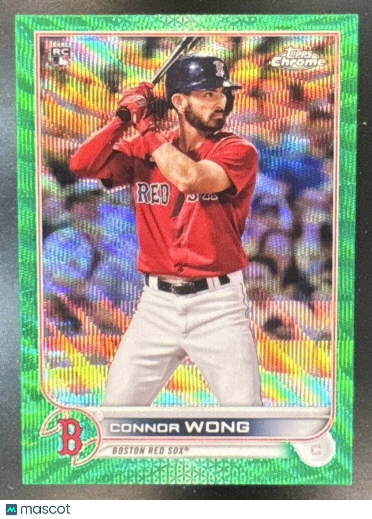 2022 Topps Chrome Sonic Connor Wong Green Pulse /99 #39 RC Boston Red Sox