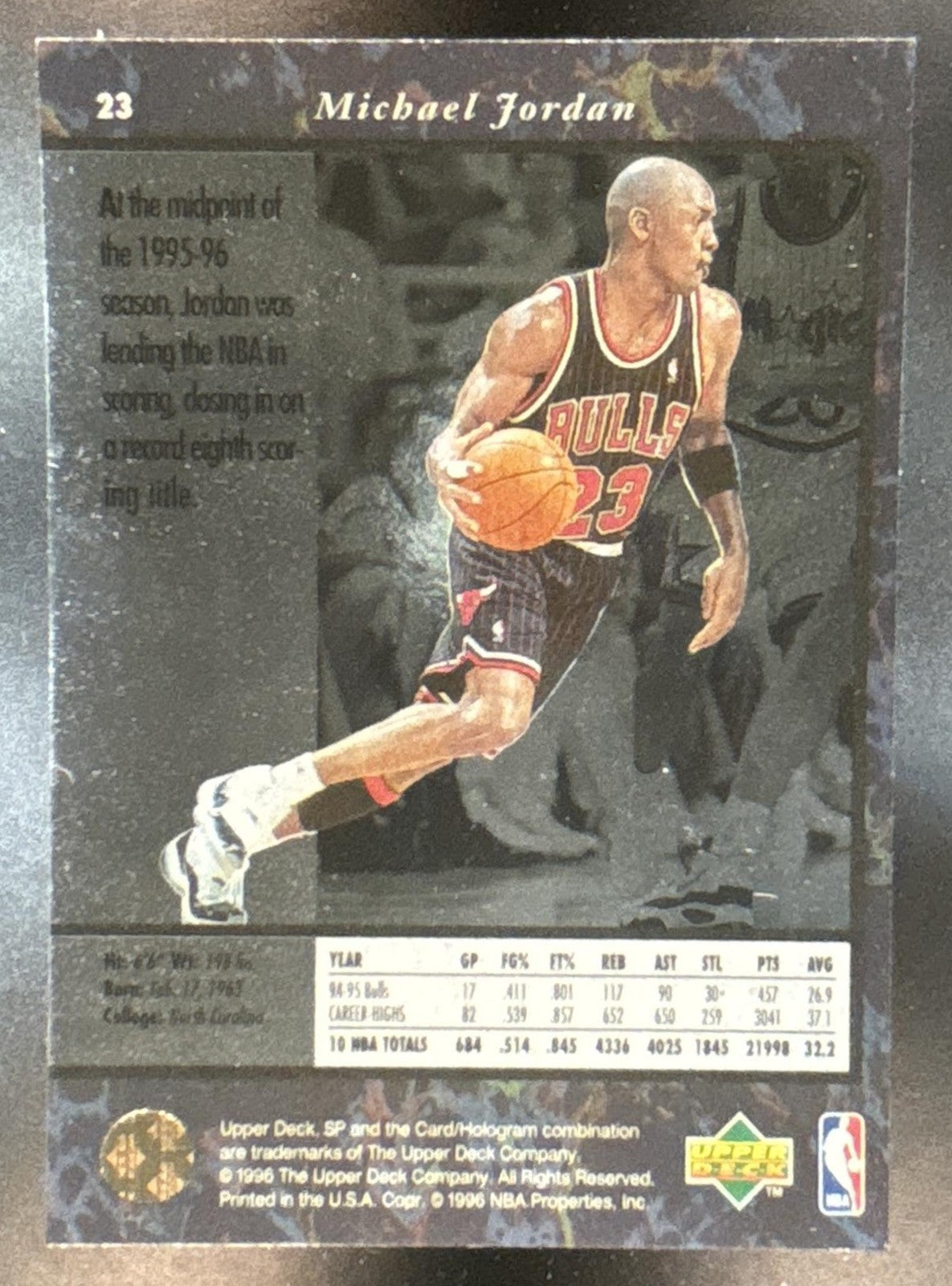 1995-96 SP Michael Jordan #23 Bulls