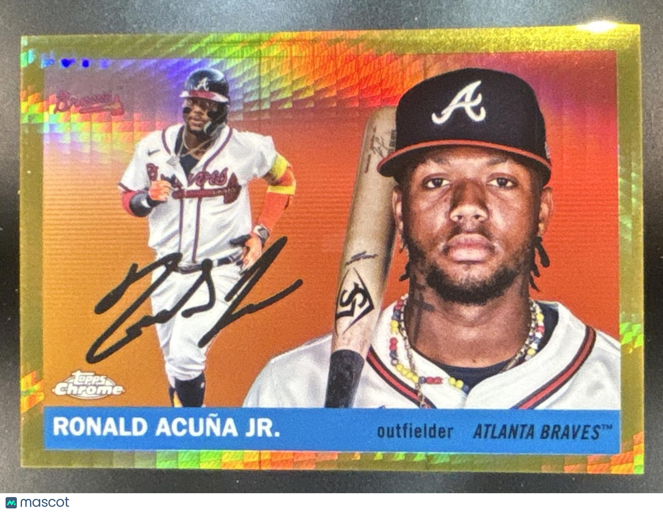 2025 Topps Chrome Platinum Anniversary Ronald Acuna Jr. Gold Prism #5 Braves