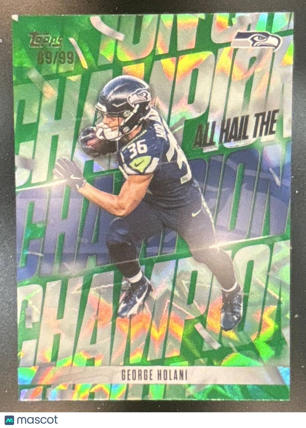 2026 Topps George Holani All Hail The Champ Green /99 #AHC-1 Seattle Seahawks