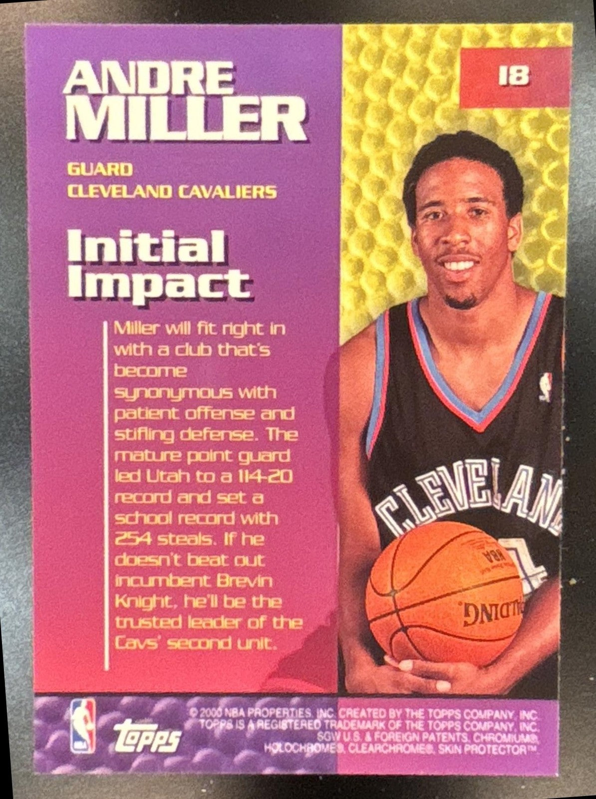 1999-00 Topps Andre Miller Impact #I8 RC Cleveland Cavaliers