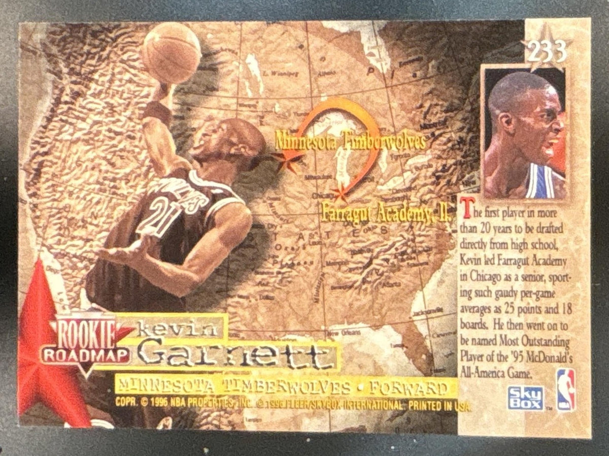1995-96 Skybox Premium Kevin Garnett #233 Rookie RC Minnesota Timberwolves