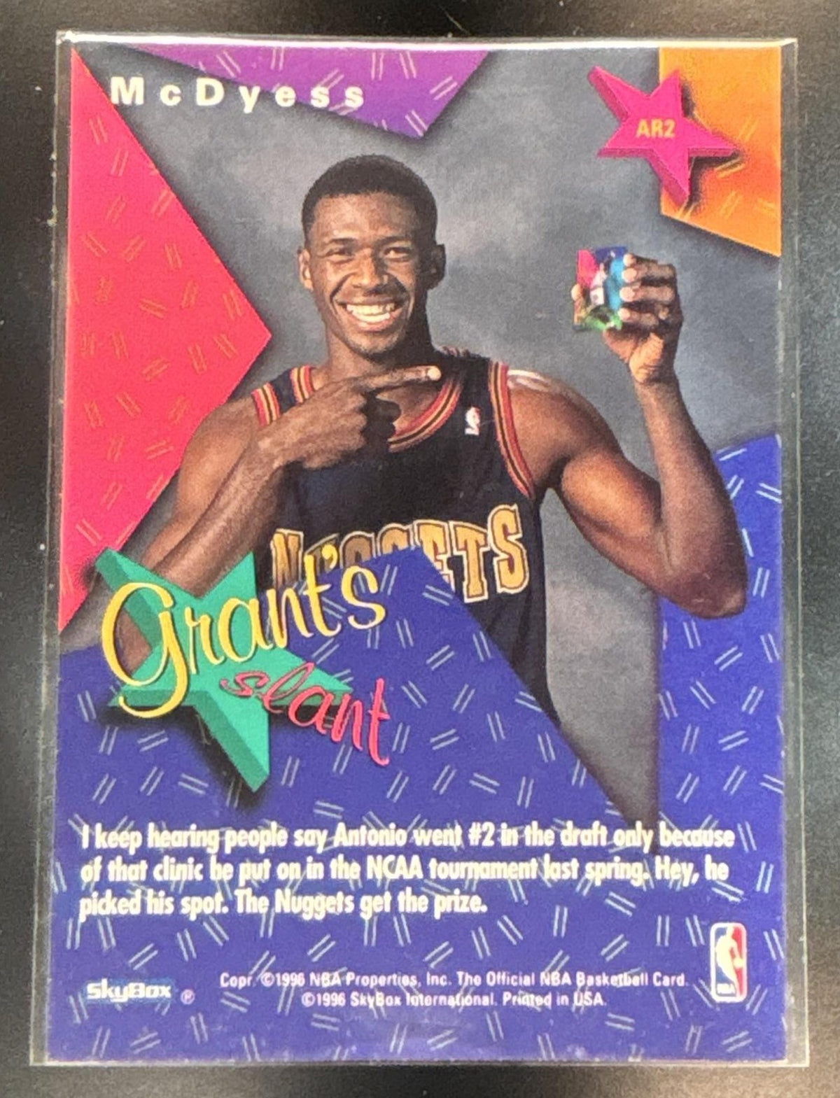 1995-96 Hoops Antonio McDyess Grant's All Rookies #AR2 RC Denver Nuggets