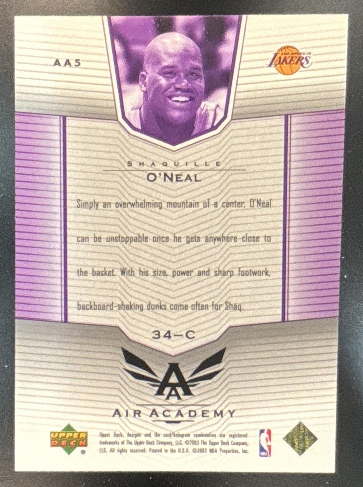 2003-04 Upper Deck Shaquille O'Neal Air Academy #AA5 Los Angeles Lakers