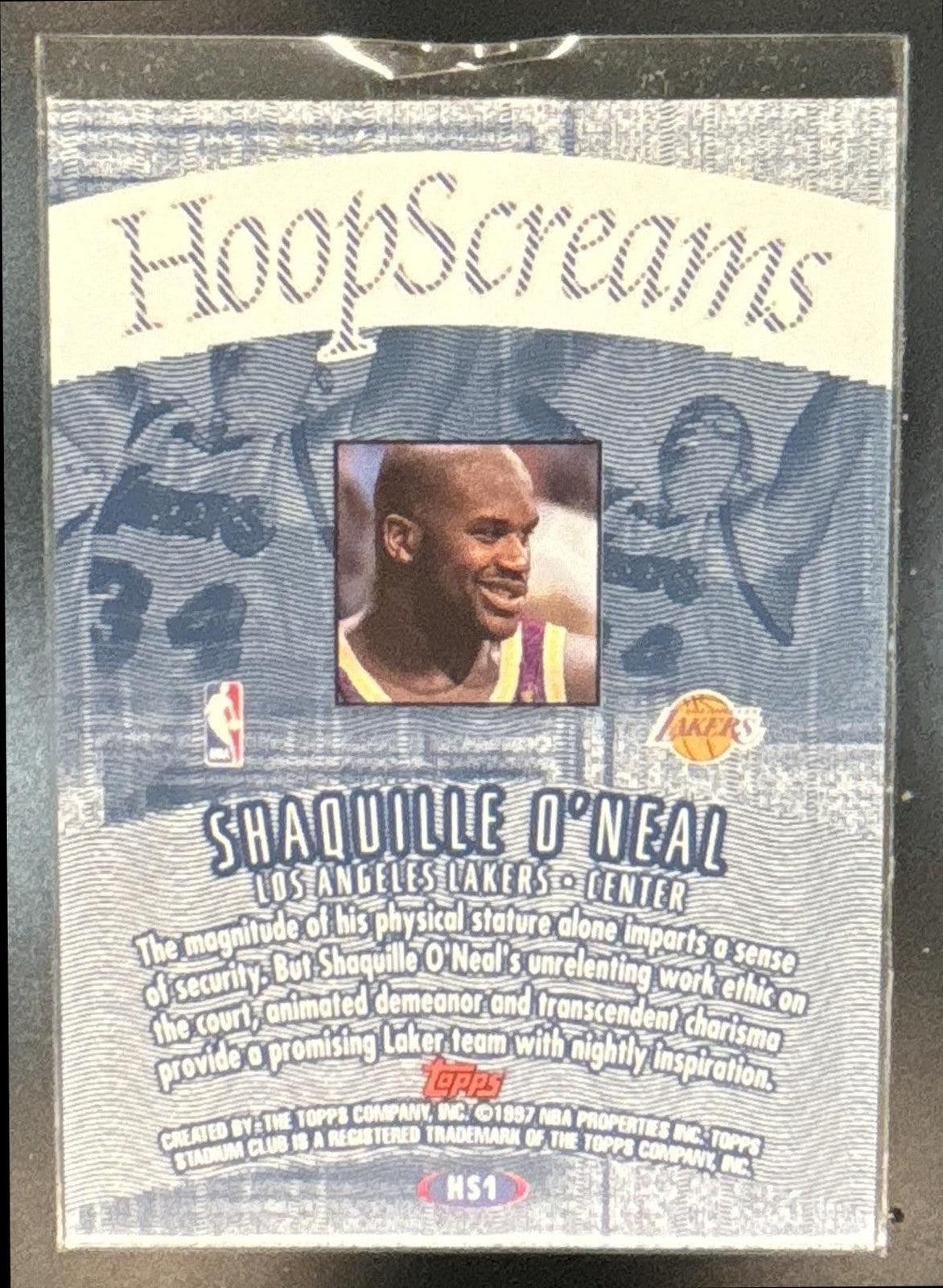 1997-98 Topps Stadium Club Shaquille O'Neal Hoop Screams #HS1 Los Angeles Lakers
