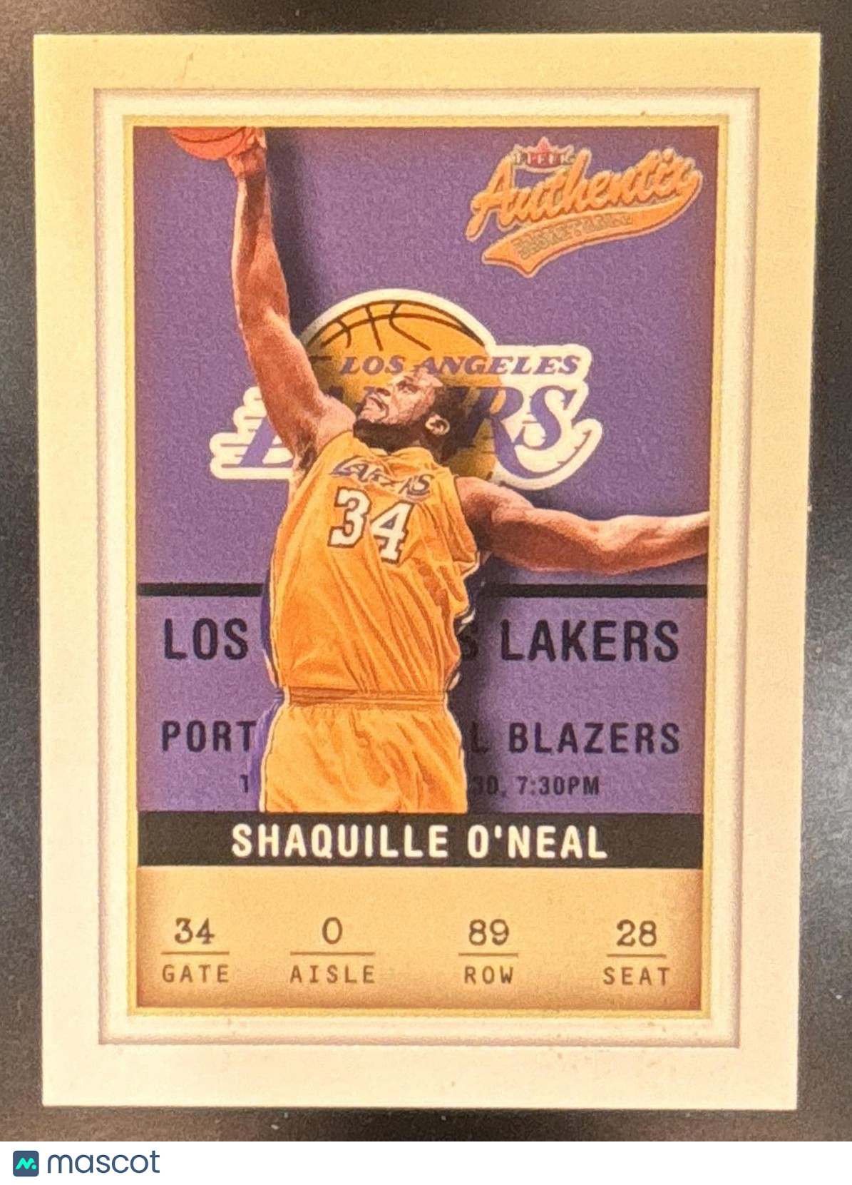 2001-02 Fleer Authentix Shaquille O'Neal #89 Los Angeles Lakers