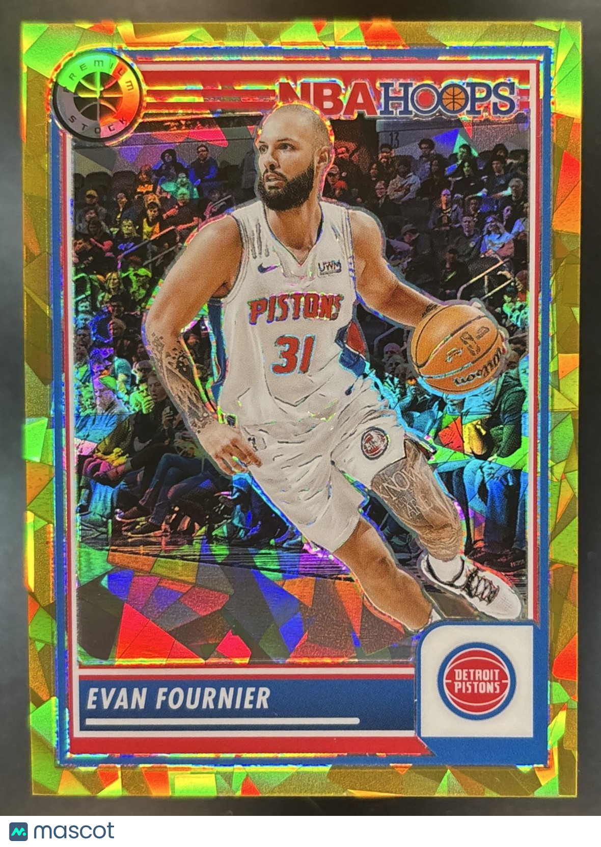 2023-24 Panini Hoops Premium Stock Evan Fournier Gold Ice /10 #194 Pistons