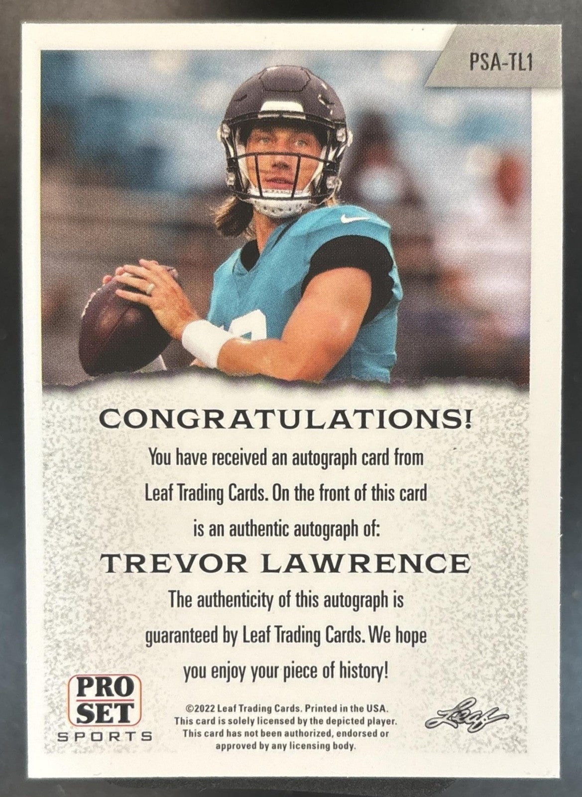 2022 Pro Set Sports Trevor Lawrence Action Ink Auto 2/2 #PSA-TL1